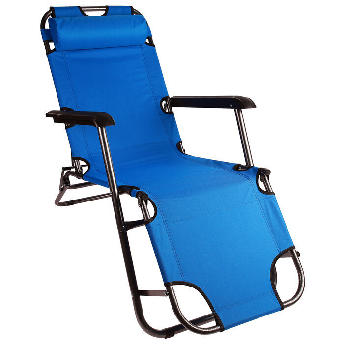 Кресло-шезлонг туристическое для дачи туризма для отдыха, с подголовником 153 х 60 х 79 см, до 100 кг #1