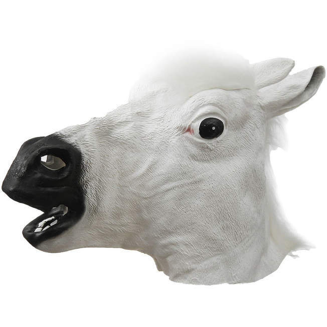 Карнавальная маска "Лошадь" белого цвета #1