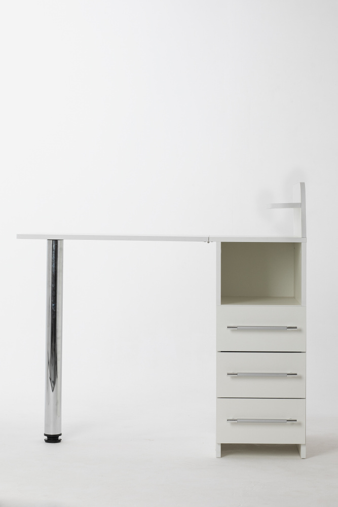 Маникюрный стол, складной, письменный, белый. Стол для маникюра с ящиками. Бридж-3  #1