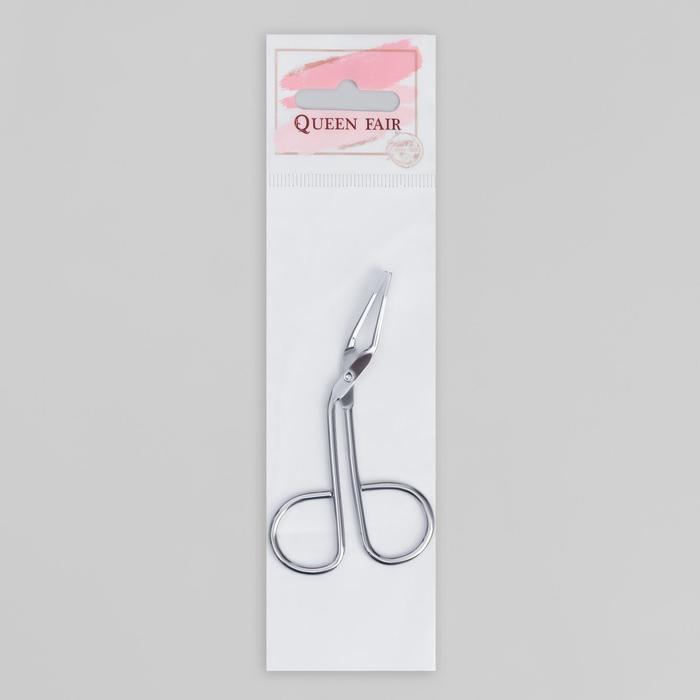 Queen fair, Пинцет в форме ножниц, прямой, 8 см, цвет серебристый, 3 штуки  #1