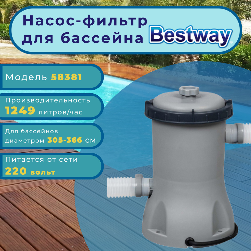 Насос-фильтр для бассейна 1249 л/ч BestWay 58381 #1