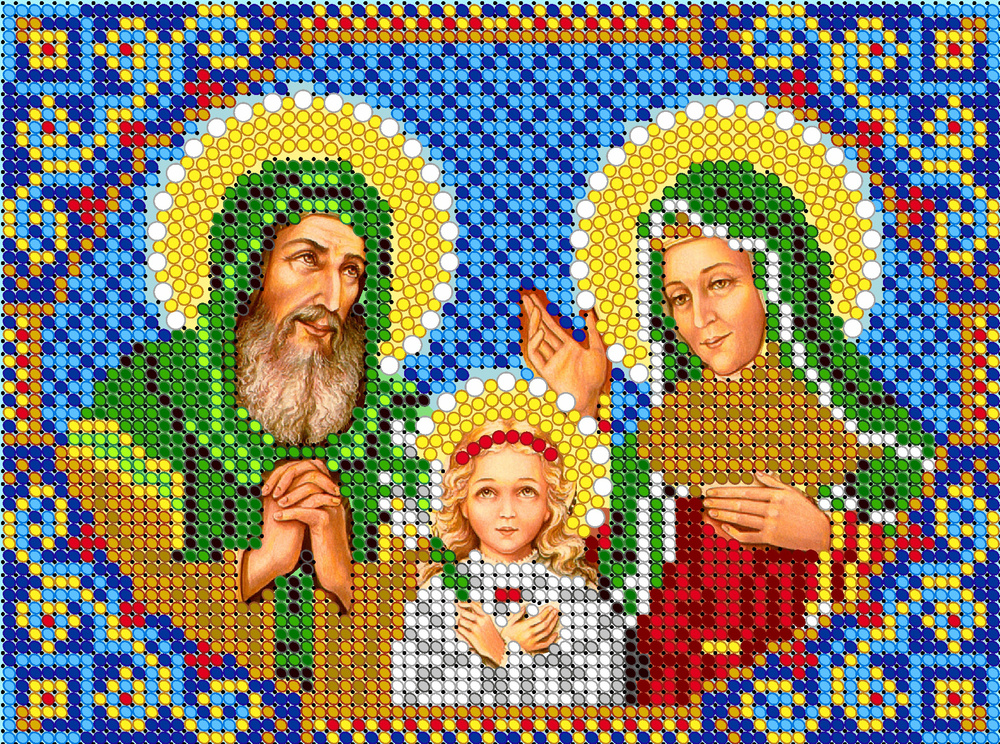 Набор для вышивания чешским бисером, Светлица, икона Святые Иоаким и Анна, 12*16 см  #1
