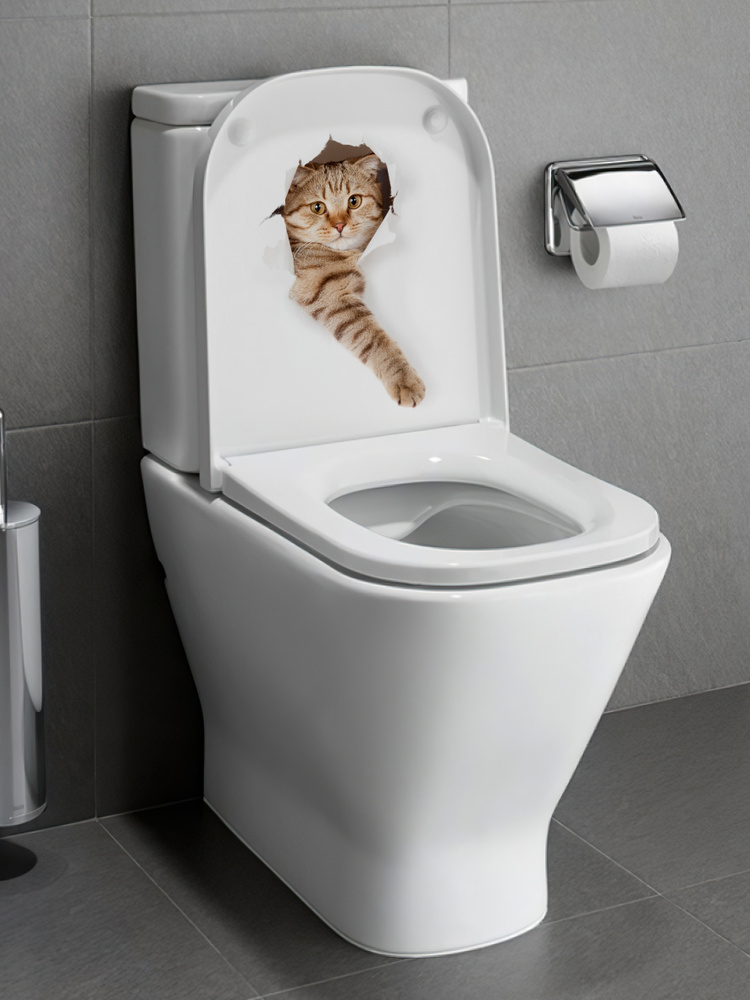 Наклейка для туалета "Кот" TО32 #1