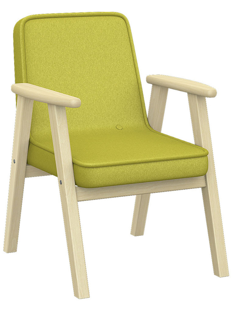 Кресло для отдыха Мебелик Ретро ткань лайм, каркас лак #1