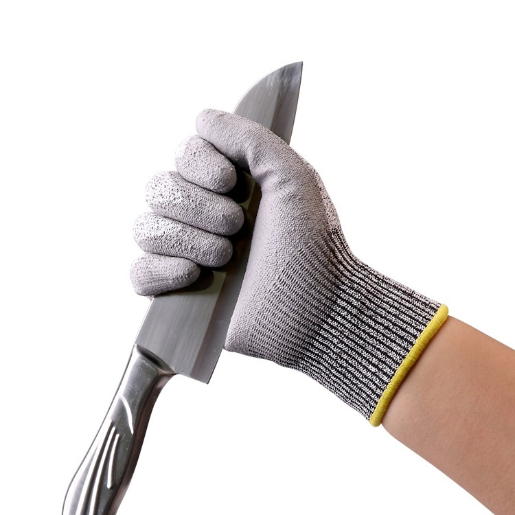 Перчатки для защиты от порезов Sizamika 655 / Противопорезные перчатки 5 класса защиты от пореза / Дайнема #1