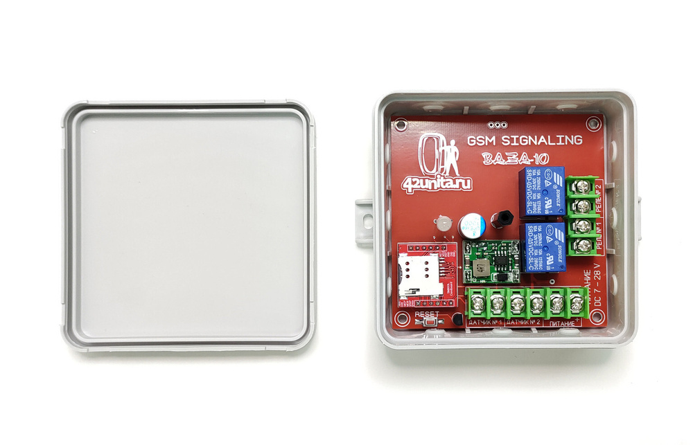 GSM-сигнализация, GSM-термометр BAZA-10, питание 12В, 2 шлейфа, 2 реле  #1