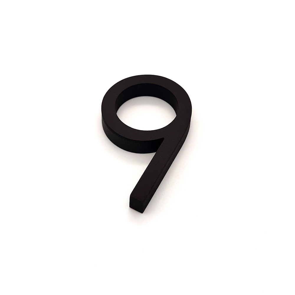 Объемная Цифра на дверь на клейкой основе " 9 " размер 7,5см, цвет: черный  #1