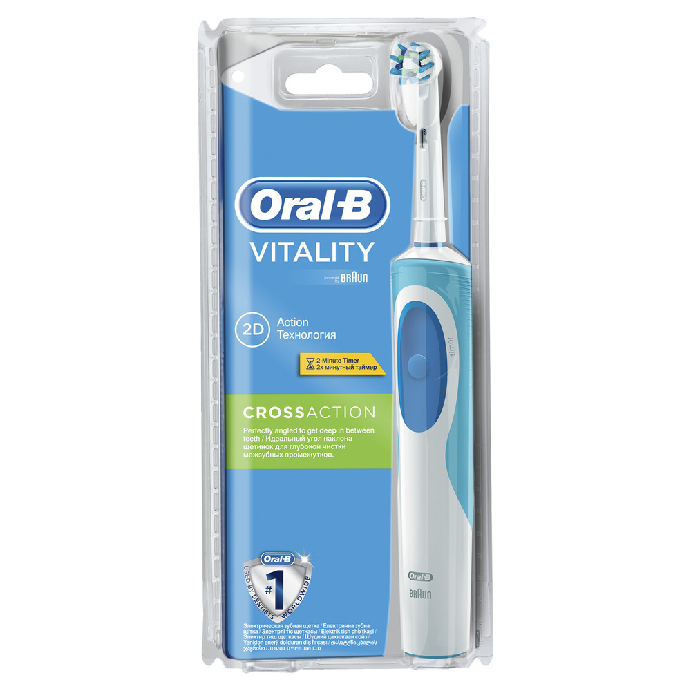 Электрическая зубная щетка Oral-B Braun Vitality 3D White, голубой, белый  #1
