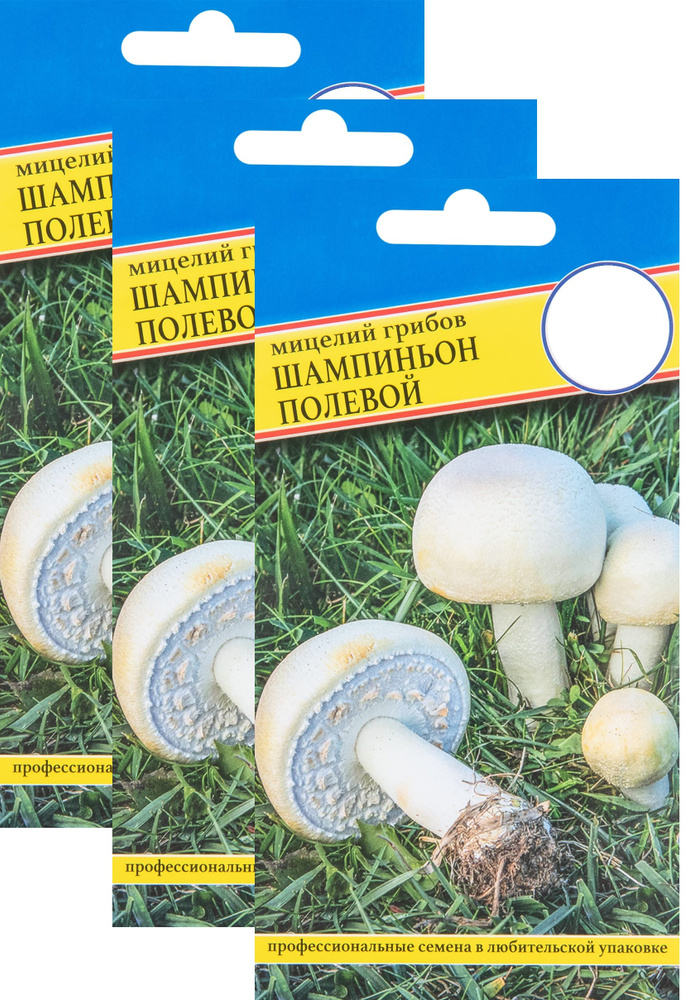 Семена Мицелий "Шампиньон полевой" 50 мл (3 упаковки). Всхожий посевной материал для выращивания на грядке, #1