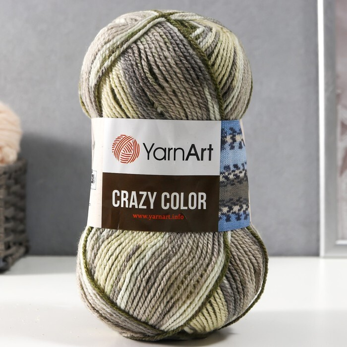 Пряжа для вязания YarnArt "Crazy color" 25% шерсть, 75% акрил 260м/100гр, 15999 разноцвет  #1