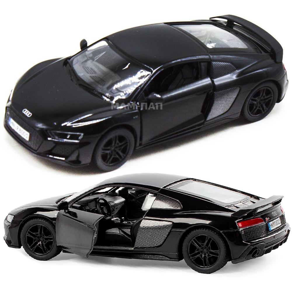 Машинка металлическая Kinsmart 1:36 2020 Audi R8 Coupe 5422DKT инерционная, двери открываются / Черный #1