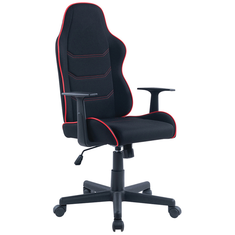 Компьютерное игровое геймерское офисное кресло (стул) Helmi HL-S09 "Red line", ткань черная/красная  #1
