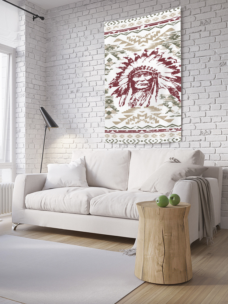 Вертикальное фотопанно на стену JoyArty "Портрет индейца", из ткани, 100х150 см  #1