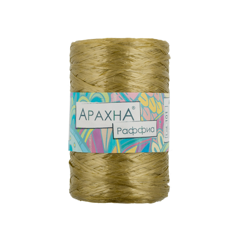 Пряжа Arachna "Raffia" 100% полипропилен 5 шт. х 50 г 10 г 200 м 12 м №43 оливковый  #1