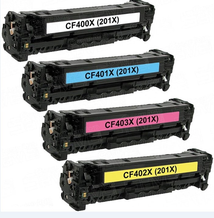 Картриджи SF 201X комплект 4 неоригинальных картриджа увеличенной емкости CF400X + CF401X + CF402X + #1