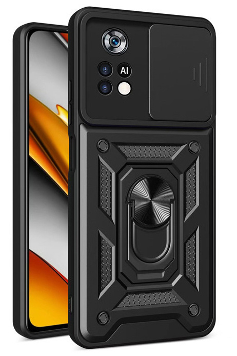 Чехол противоударный armors для Xiaomi Poco X4 Pro 5G / Поко Х4 Про 5G с защитой камеры (Черный)  #1