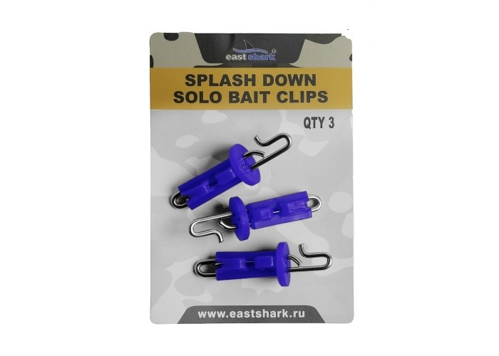 Клипса для дальнего заброса (Splash down solo bait clips) цвет синий 3шт  #1
