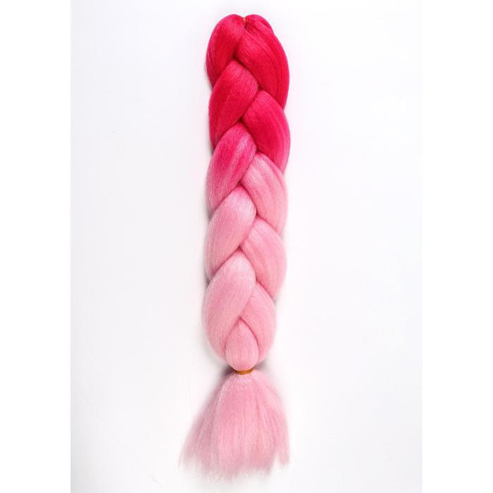 ZUMBA Канекалон двухцветный, гофрированный, 60 см, 100 гр, цвет малиновый/светло-розовый  #1