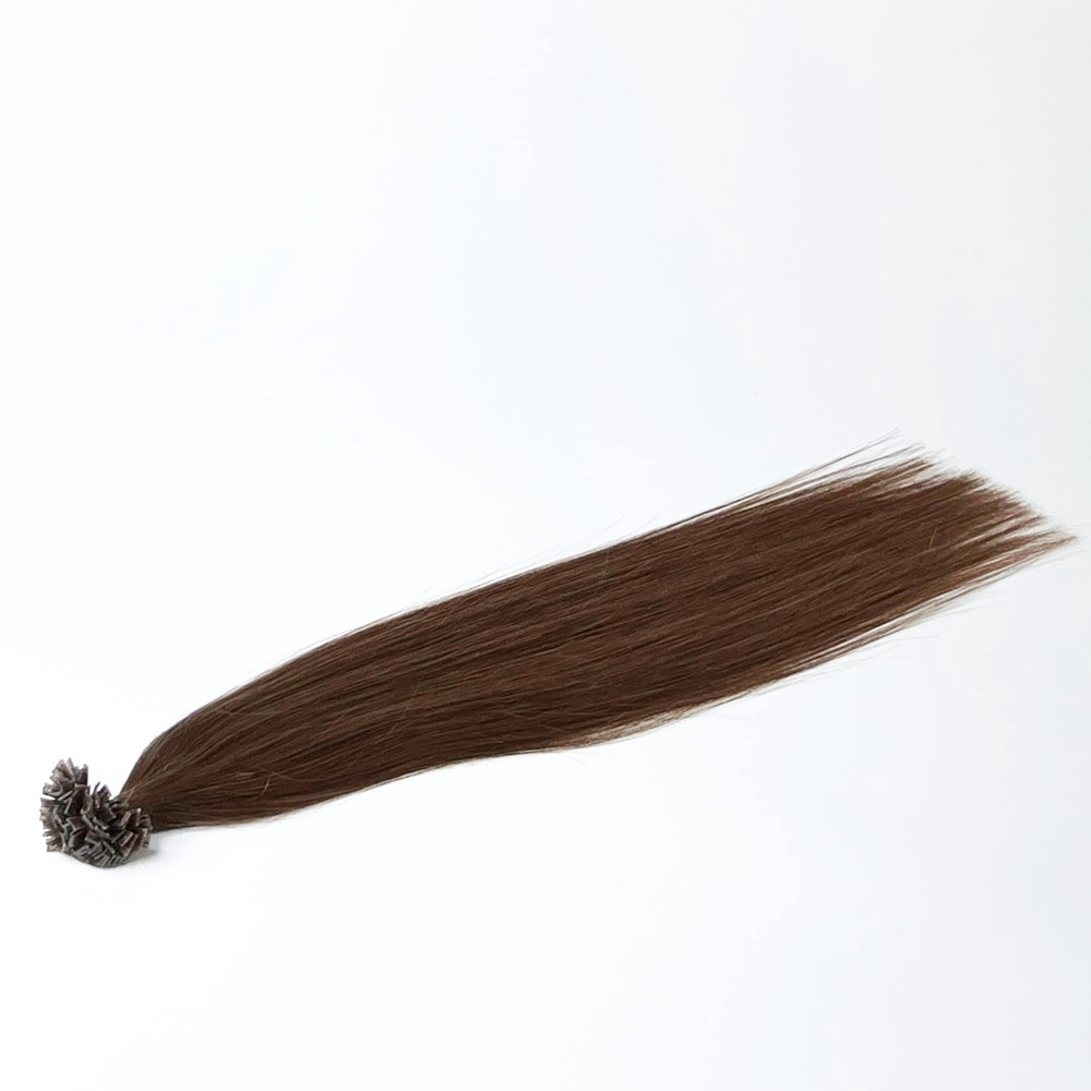 Европейские волосы на капсулах тон 4 коричневый 40 см #1