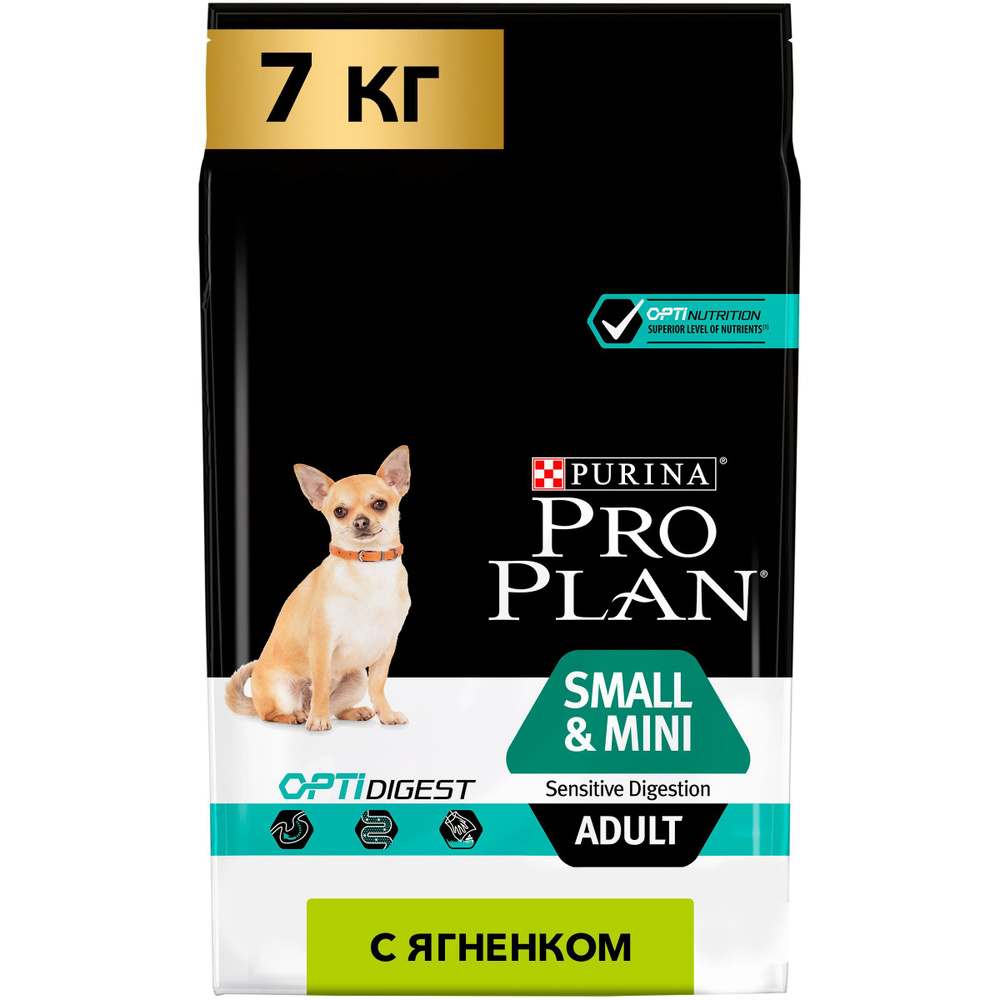 Purina Pro Plan корм для взрослых собак мелких и карликовых пород с чувствительным пищеварением, ягненок #1