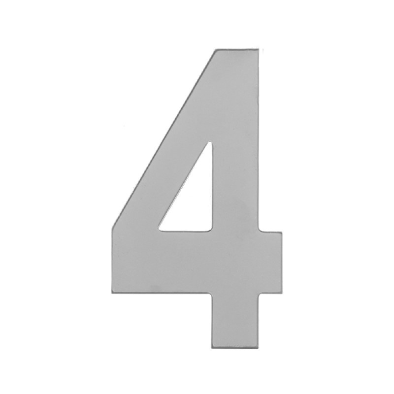 Номер дверной MARLOK Цифра "4", металл, хром (27298) #1