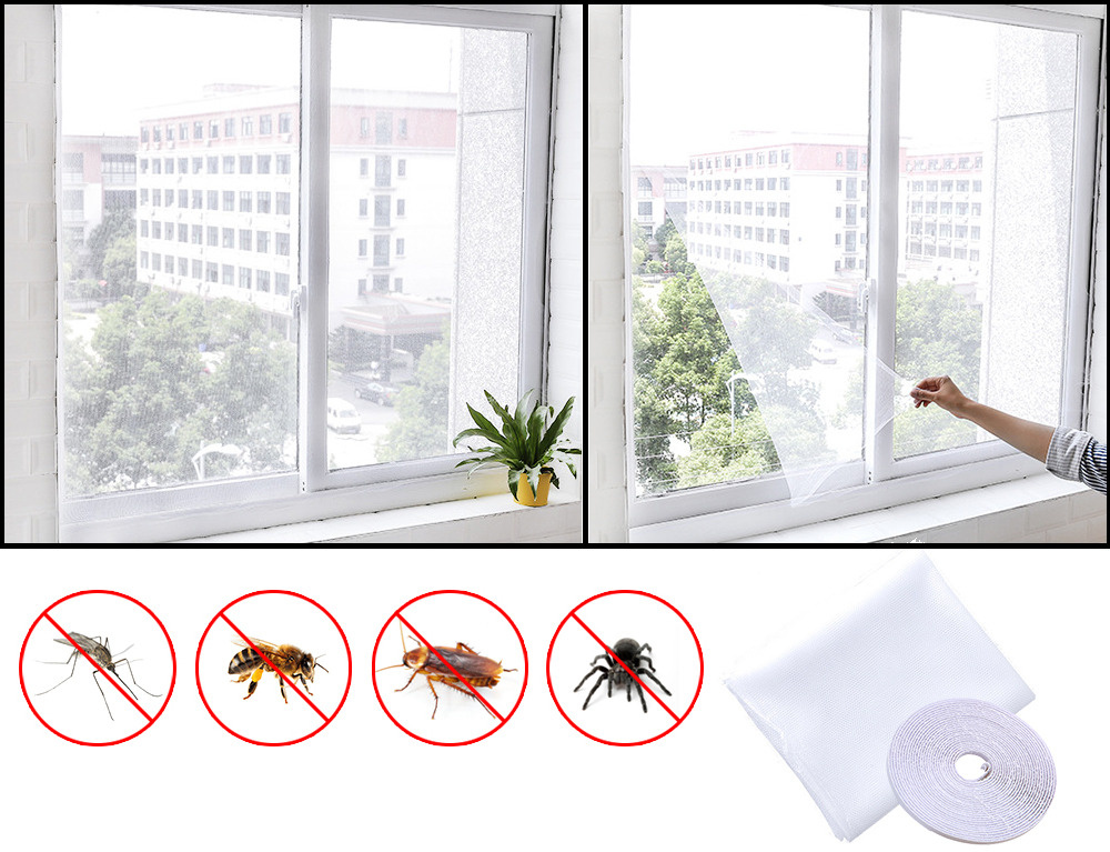 Штора-клипса против насекомых 100х100 см на окно на липучке/Сетка антимоскитная на окна/Москитная сетка #1