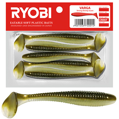 Мягкая силиконовая приманка риппер Ryobi VARGA (96mm), CN007 (spring lamprey), ( упк. 4 шт.)  #1