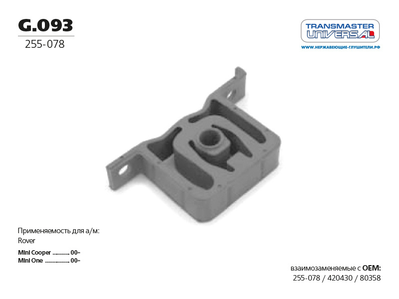 Подушка подвески глушителя Transmaster Universal G093 резиновая BMW #1