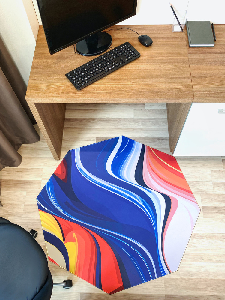 Коврик напольный под компьютерное кресло Spectrum art - Lines / Дизайнерский коврик под домашний декор #1
