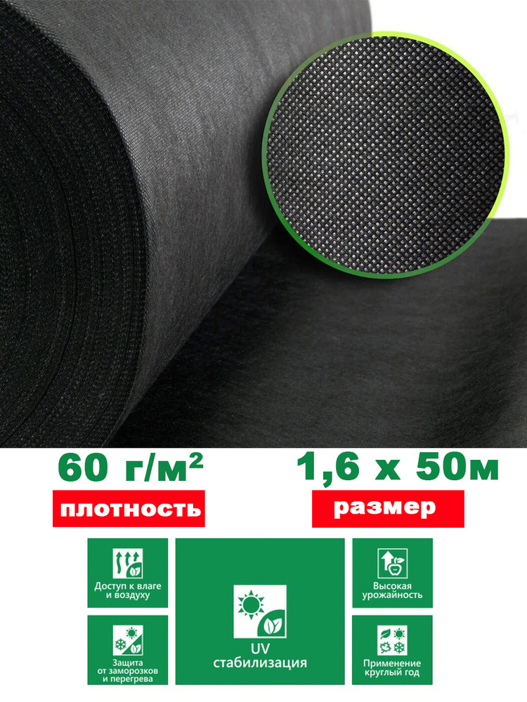 Happy Home Укрывной материал, 1.6x50 м,  60 г-кв.м, 1 шт #1