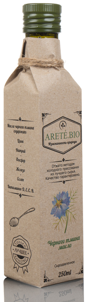 Масло черного тмина 250 мл сыродавленное холодного прессования нерафинированное нефильтрованное (Arete.Bio) #1