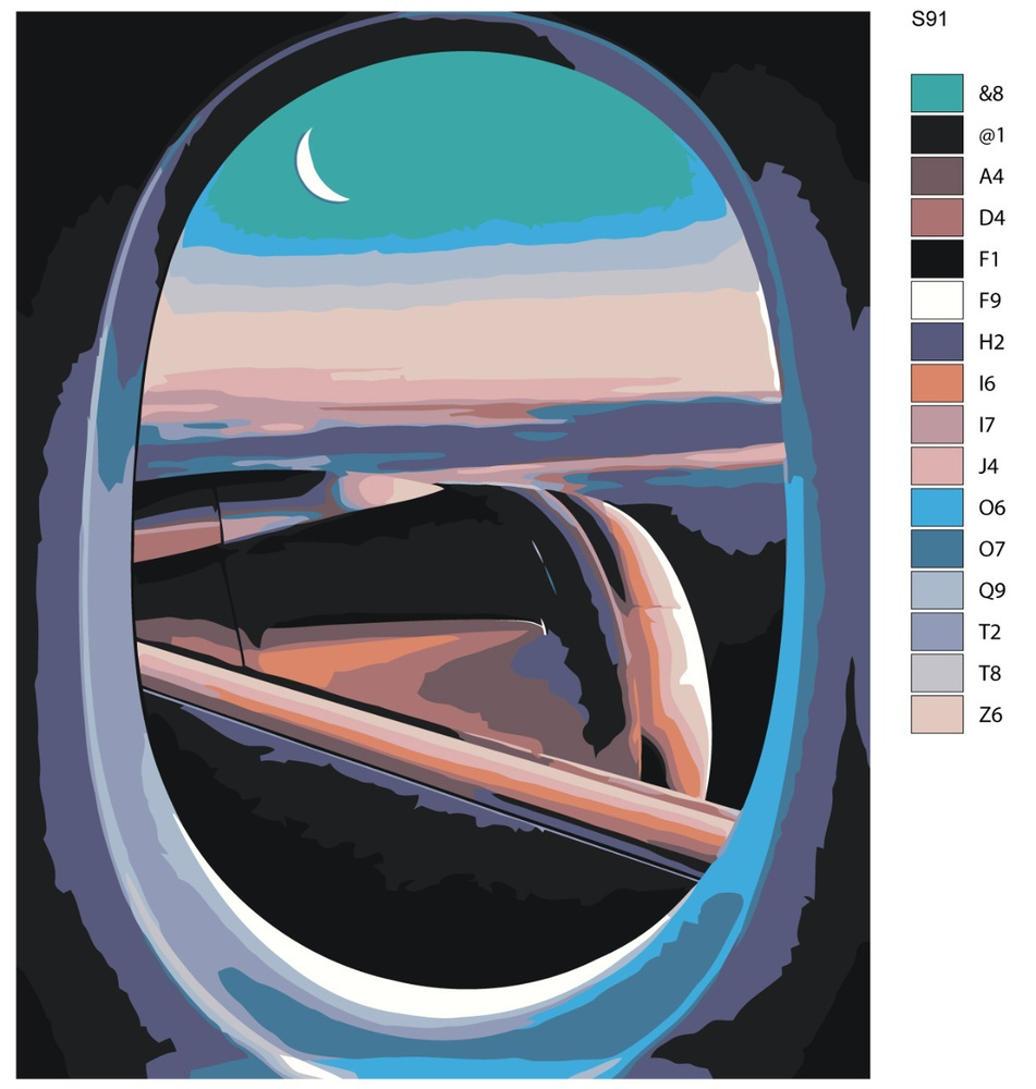 Картина по номерам S91 "Вид из иллюминатора самолета" 60x80 #1
