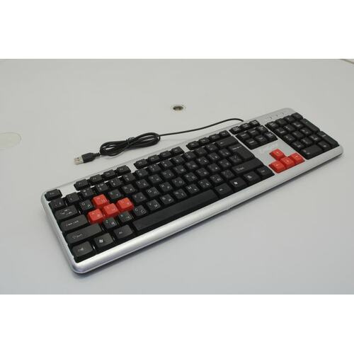 Клавиатура Exegate LY-401, USB, серебристый корпус, 104кл, Enter большой Color box  #1