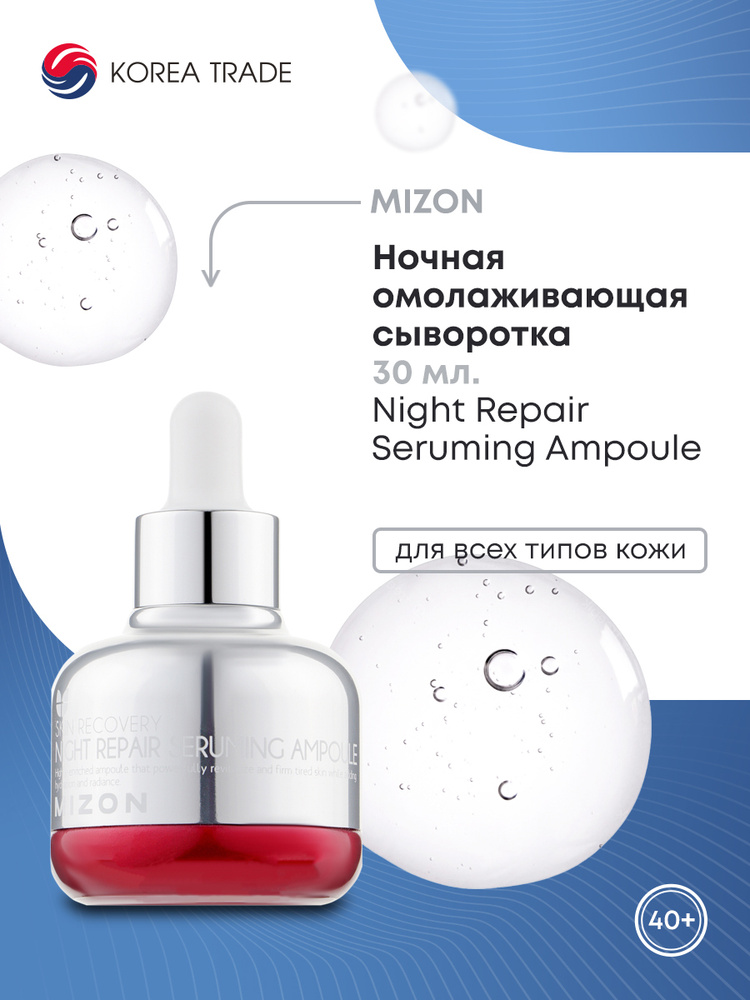 Сыворотка для лица Mizon ночная омолаживающая, восстанавливающая, здоровое сияние, лифтинг эффект увлажняющая, #1