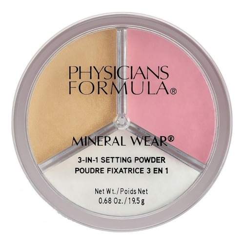 Physicians Formula Пудра рассыпчатая 3 цвета Mineral Wear 3-in-1 Setting Powder Бежевый + Розовый + Фарфоровый, #1