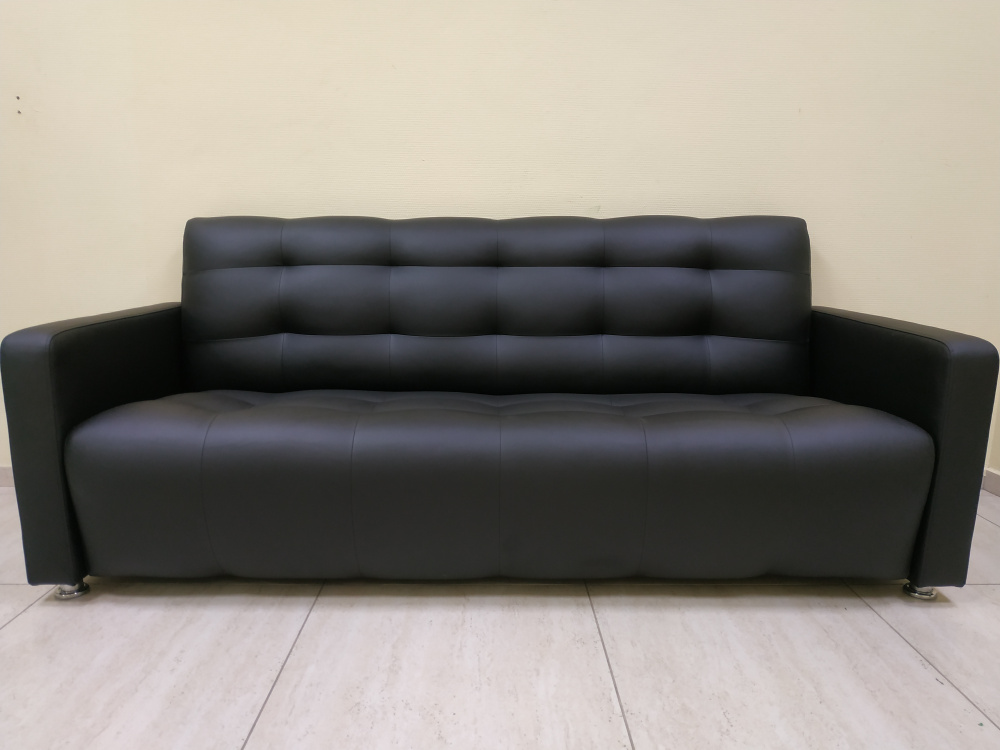 RONUM Прямой диван, механизм Нераскладной, 200х80х85 см,черный  #1