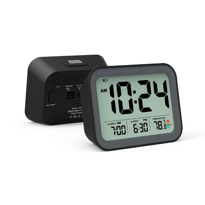 Часы настольные, электронные, с будильником, термометром 10.3 х 8.3 х 3.7 см  #1