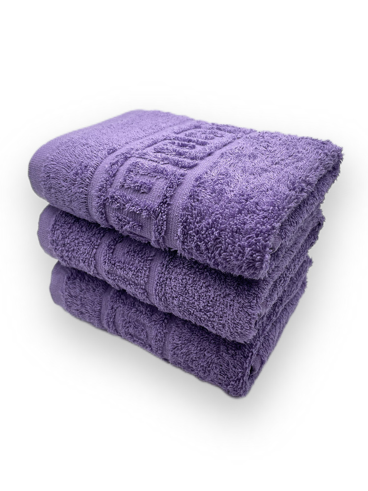 TM Textile Набор полотенец для лица, рук или ног, Хлопок, 50x90 см, фиолетовый, 3 шт.  #1