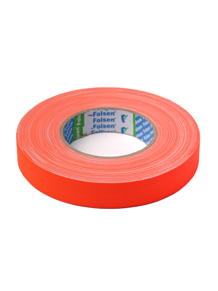 Оранжевый gaffer tape флуоресцентный Folsen Premium FL 24мм х 50м. #1