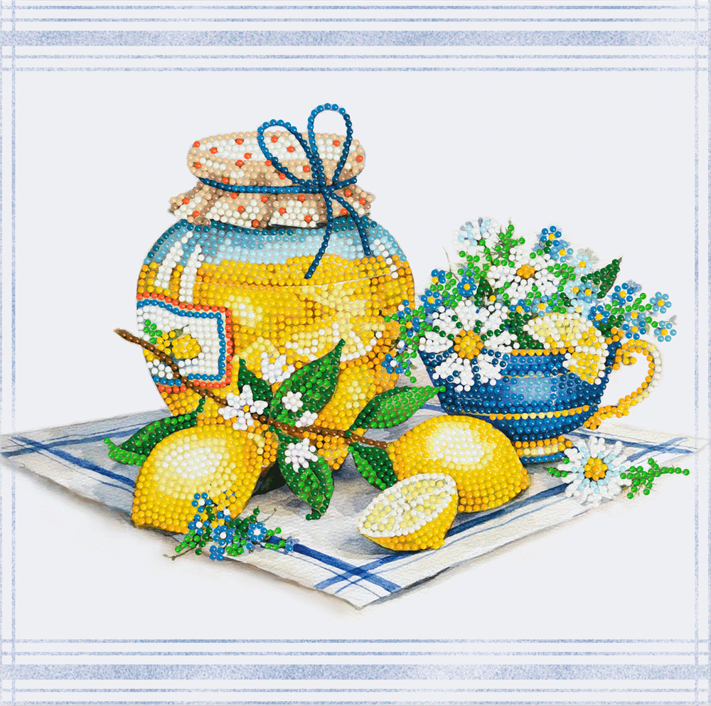 Набор ФРЕЯ кристальная (алмазная) мозаика ALBP-277 постер "Лимонный натюрморт" 30х30 см  #1
