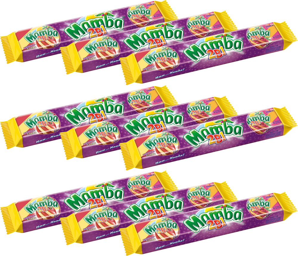 Жевательные конфеты Mamba 2 в 1 79,5 г в упаковке, комплект 9 упаковок по 79 гр.  #1