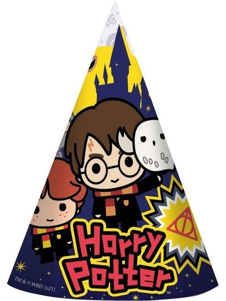 Набор колпаков праздничных на день рождения Гарри Поттер 6 штук  #1