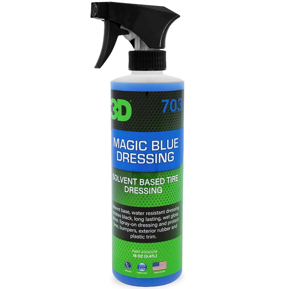 полироль для резины/пластика/шин с эффектом "мокрая резина" 703 MAGIC BLUE 3D (спрей, 473мл)  #1