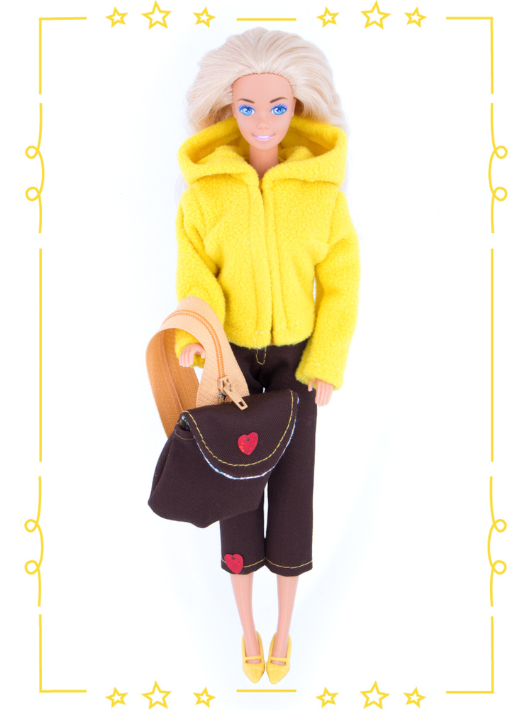 Одежда для кукол Модница Набор прогулочный для куклы Бабри 29 см желтый  #1