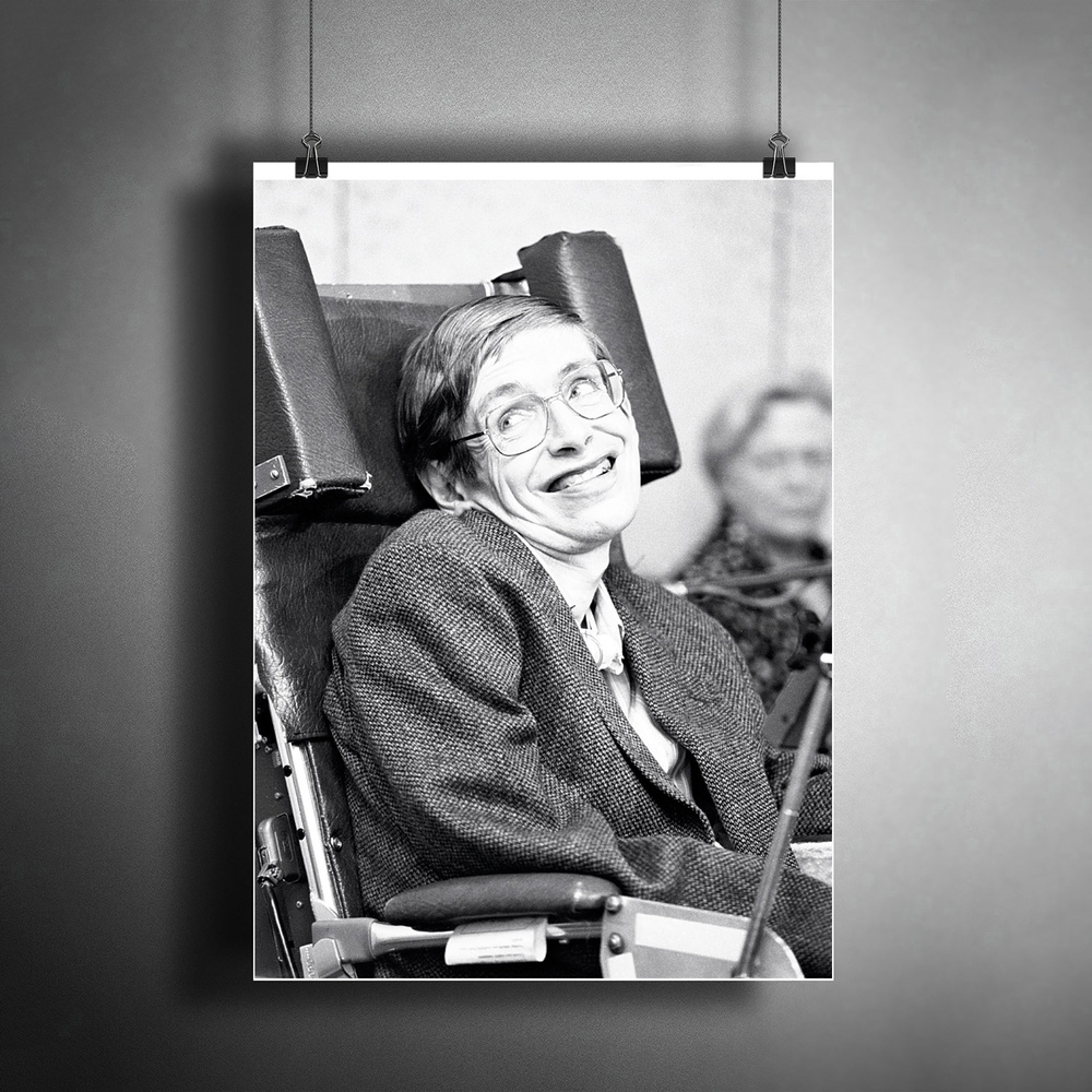 Постер плакат для интерьера "Английский физик-теоретик Стивен Хокинг (Stephen Hawking)" / Декор дома, #1