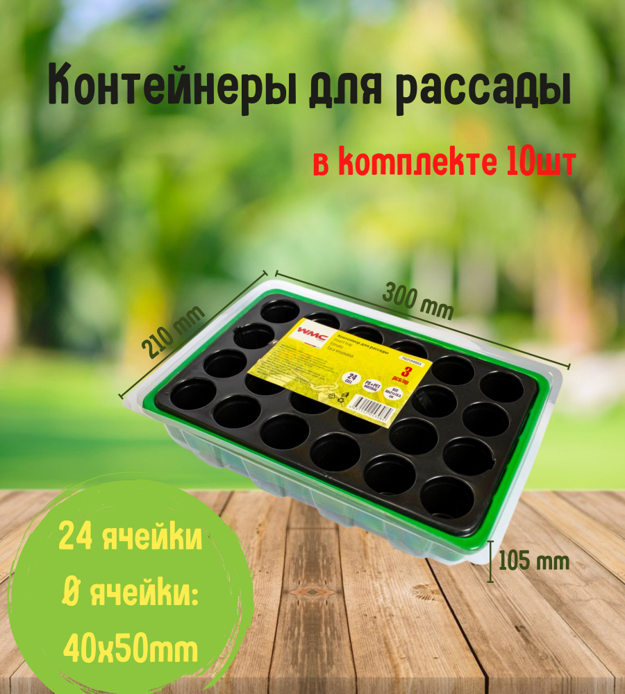 Контейнер для рассады с крышкой на 24 ячейки 10 штук купить по низкой ...