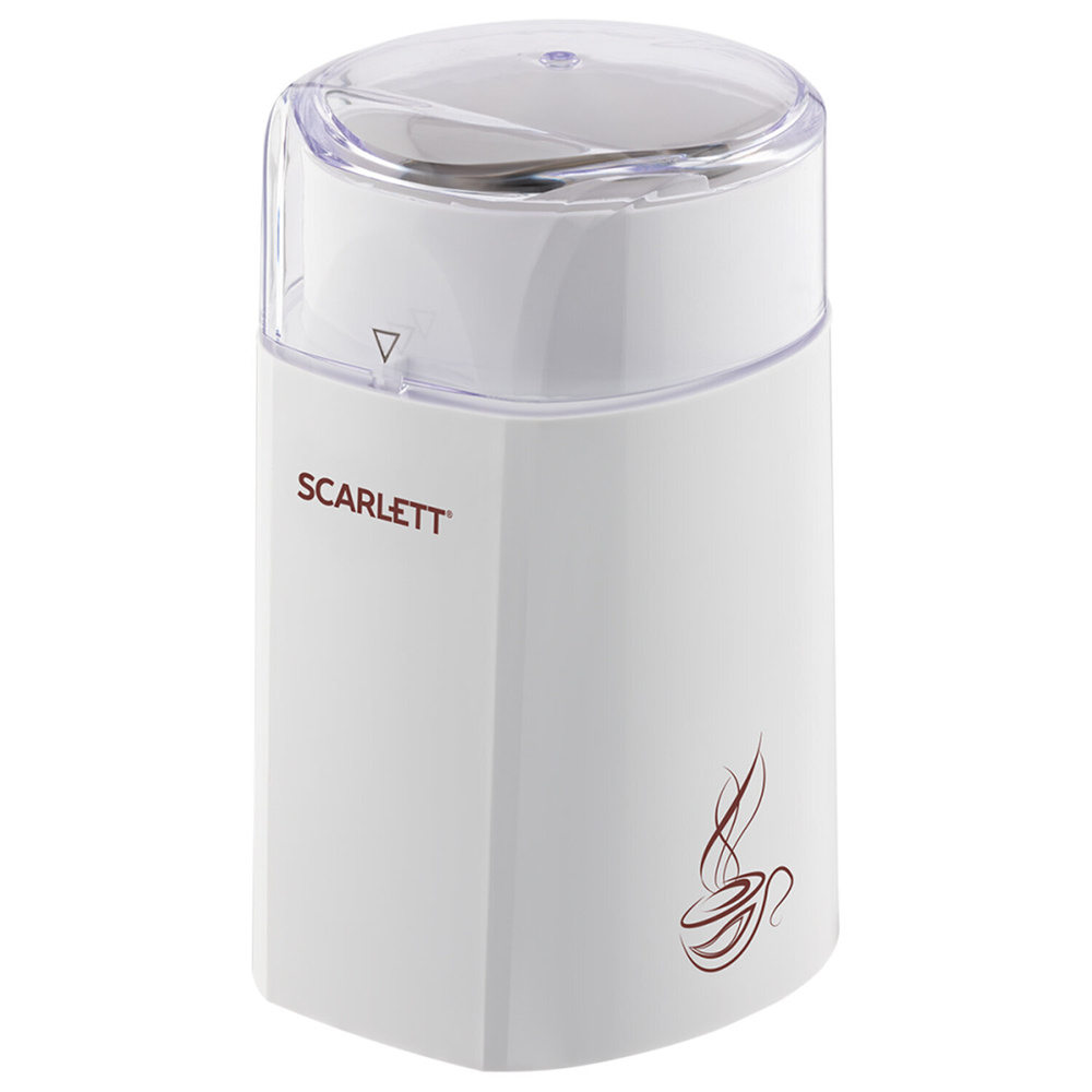 Кофемолка SCARLETT SC-CG44506, 160 Вт, объем 60 г, пластик, ножи из нержавеющей стали, белая с рисунком, #1