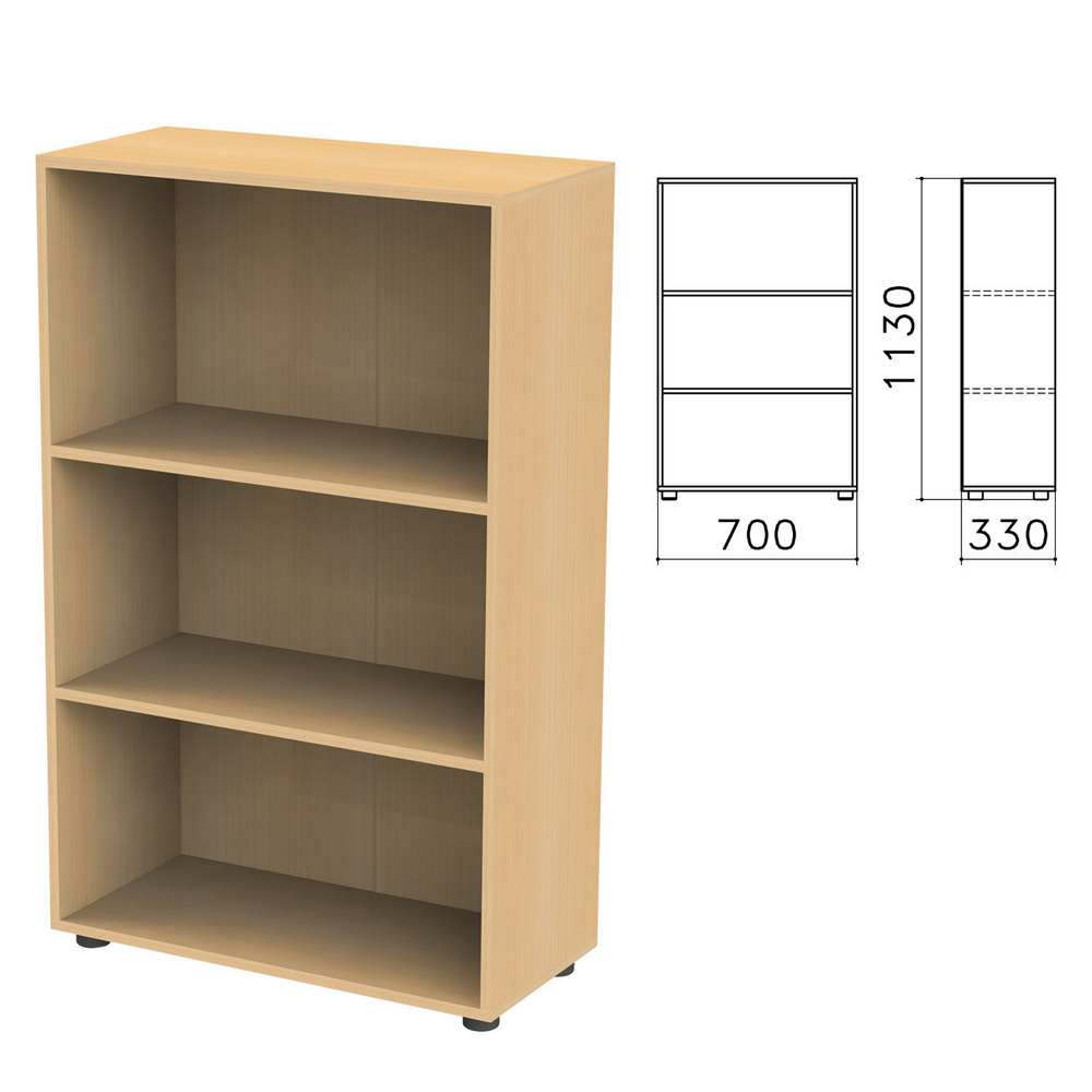 Шкаф (стеллаж) "Канц", 700х330х1130 мм, 2 полки, цвет бук невский, ШК39.10, 1ед. в комплекте  #1