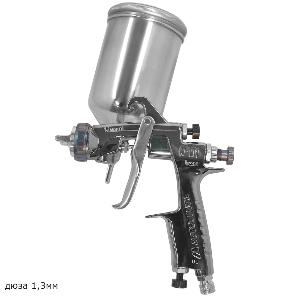 краскораспылитель для базы KIWAMI-1 d1,3 с боковым металлическим бачком 400мл ANEST IWATA  #1