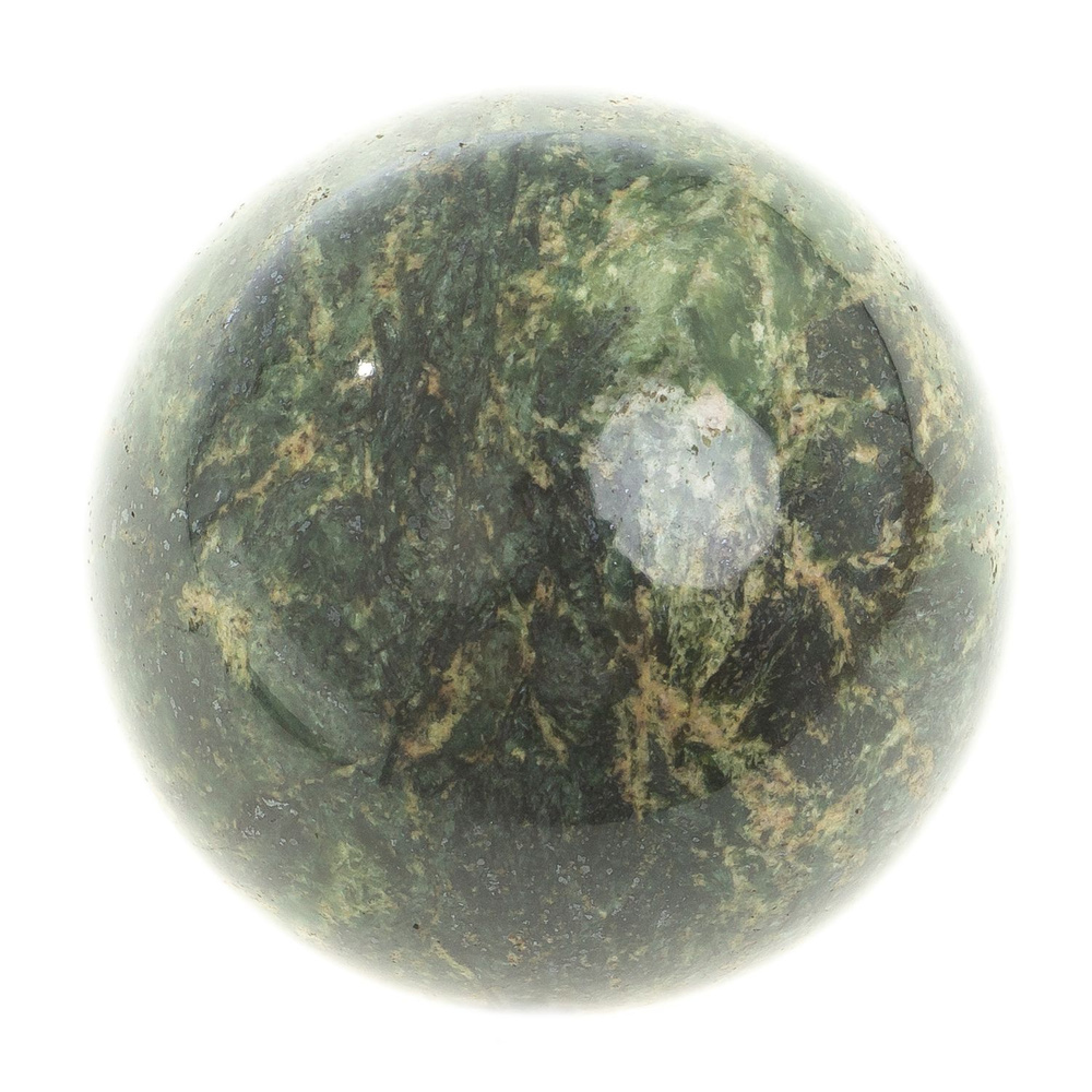 Шар из темно-зеленого змеевика 5,5 см / сувенир из камня #1